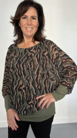 Blouse met boord flames army