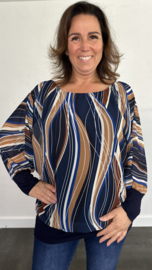 Blouse met boord Tess marine