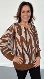 Blouse met boord bamboo cognac