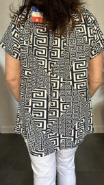 Shirt met koord travel Rome ecru/marine