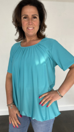 Ballon shirt travel met elastiek smaragd (donker)