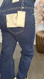 B.S. WIDE leg stretch jeans met studs