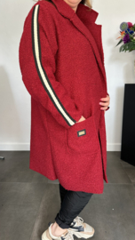 Teddy jas met bies Bordeaux