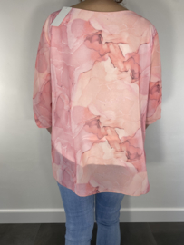 Voile blouse marble roze