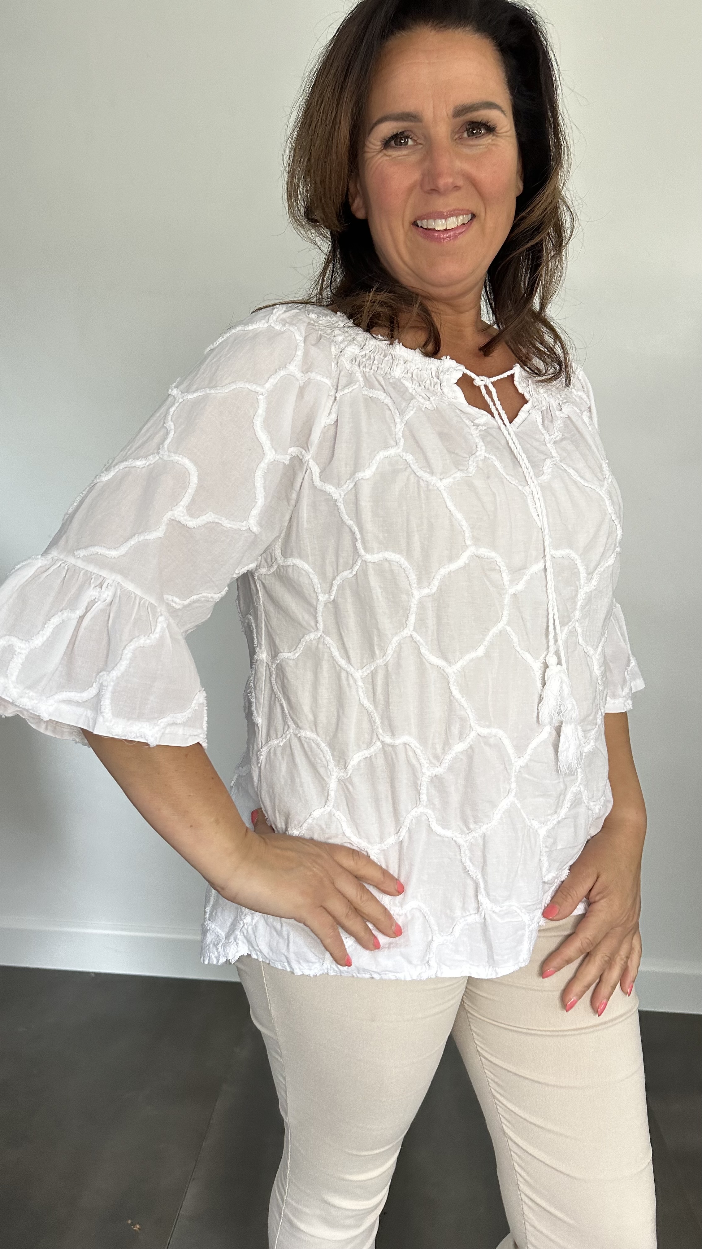 Blouse Florida wit