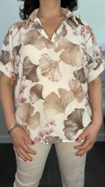 Blouse Milou gebloemd zand