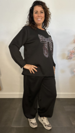 Comfy pak glitter Strik Zwart