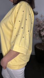 Sweatshirt parels Geel