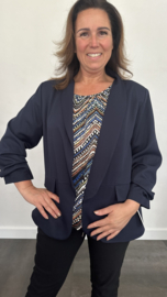 Blazer Marjan met gesmokte mouw marine