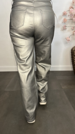 Lederlook broek G-smack "Wide leg" taupe