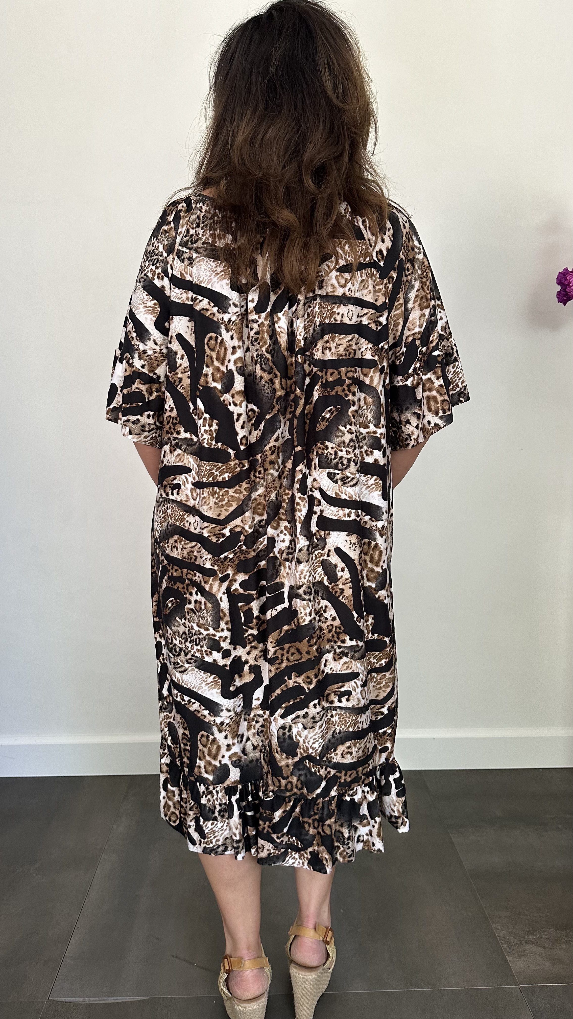 Jurk Aletta soft panter zebra +SIZE
