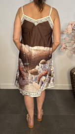 Jurk satijnlook Santorini Choco