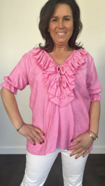 Blouse met ruche Sara pink