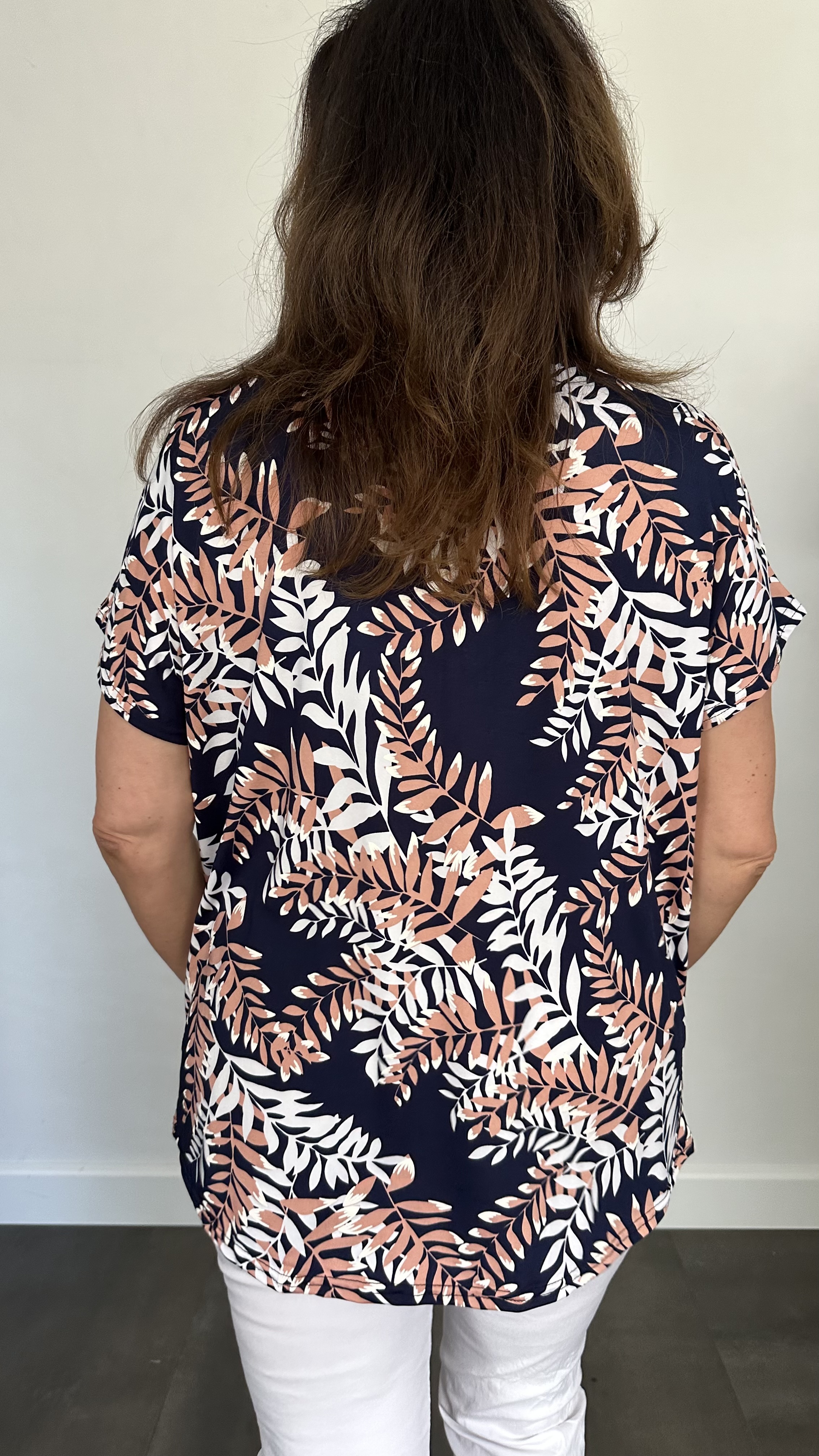Shirt Zipp twigs marine/ roze