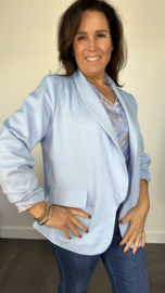 Blazer Marjan met gesmokte mouw ijsblauw