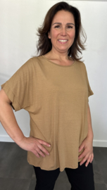 T-shirt Chanelle camel +size