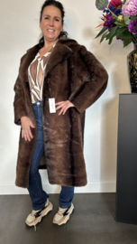 Lange bontjas bruin (fake fur)
