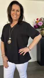 Top Maya korte mouw +SIZE zwart
