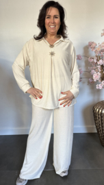 2-Delig comfy pak Sunny ribbel Beige/zand SALE