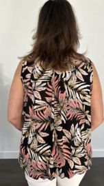 Ballon top old leaves zwart