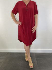 Tuniek/ jurk  zipp travel wijnrood
