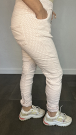 Joggjeans jacquard Nova ecru/ roze