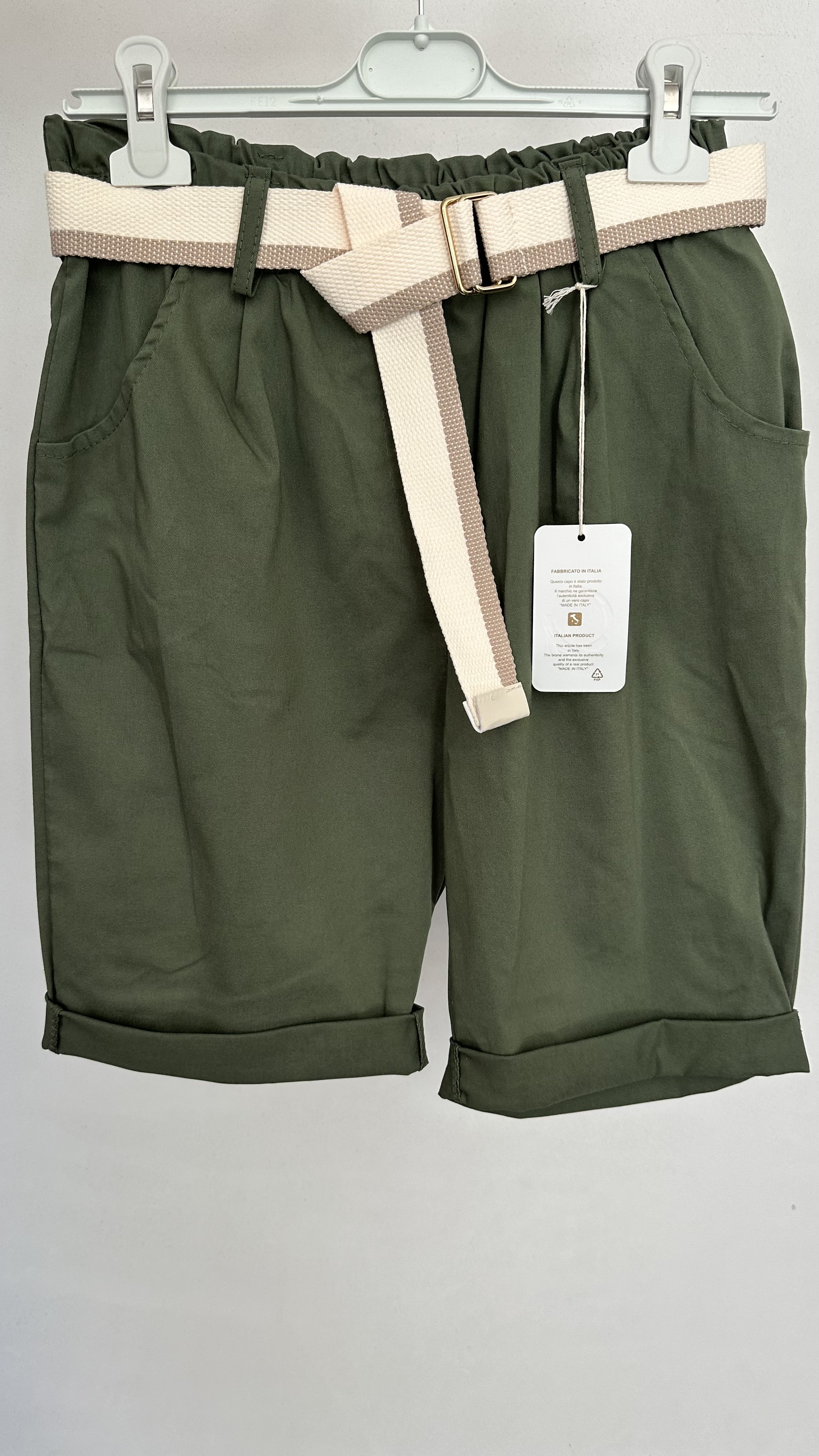 Bermuda stretch broek army