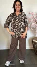 Highwaist WIDE LEG jogger Choco