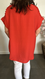 Shirt Nora kant +ketting Rood