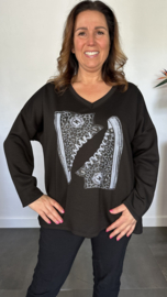 Sweater glitter gymp zwart