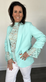 Blazer Marjan met gesmokte mouw mint groen