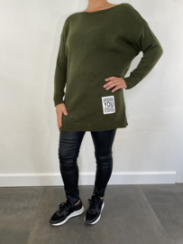 Lange gebreide trui L.A. design army