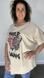 Oversized t-shirt Wild Thang zand