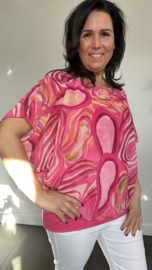 Blouse met boord Avalon fuchsia