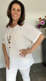 Shirt Lucy met ketting +Size wit