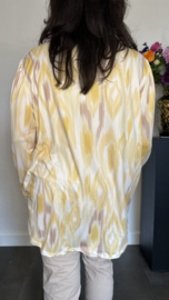 Soft shirt met v-hals en pofmouw Aztec Geel
