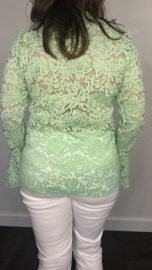 Kanten top Jill licht groen SALE