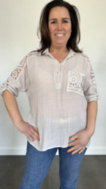 Blouse met kant Steffie zand