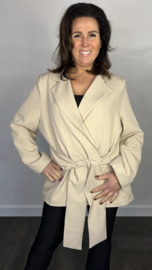 Blazer met strik +SIZE zand SALE