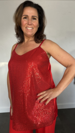 Top Noèlle met pailletten rood +Size SALE