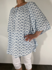 Blouse Bohemian pinka l.blauw SALE