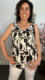 Ballon top met V-hals Fantasy letter