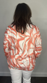 Soft shirt met gesmokte mouwen Brenda koraal