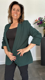 Blazer Marjan met gesmokte mouw flessen groen