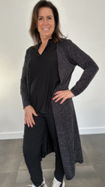 Lang vest viki zilver glitter zwart SALE