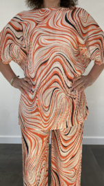 2-Delig comfy pak waves oranje SALE