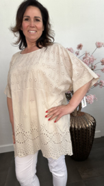 Broderie shirt Fiona zand