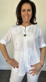 Geborduurde blouse Belle wit