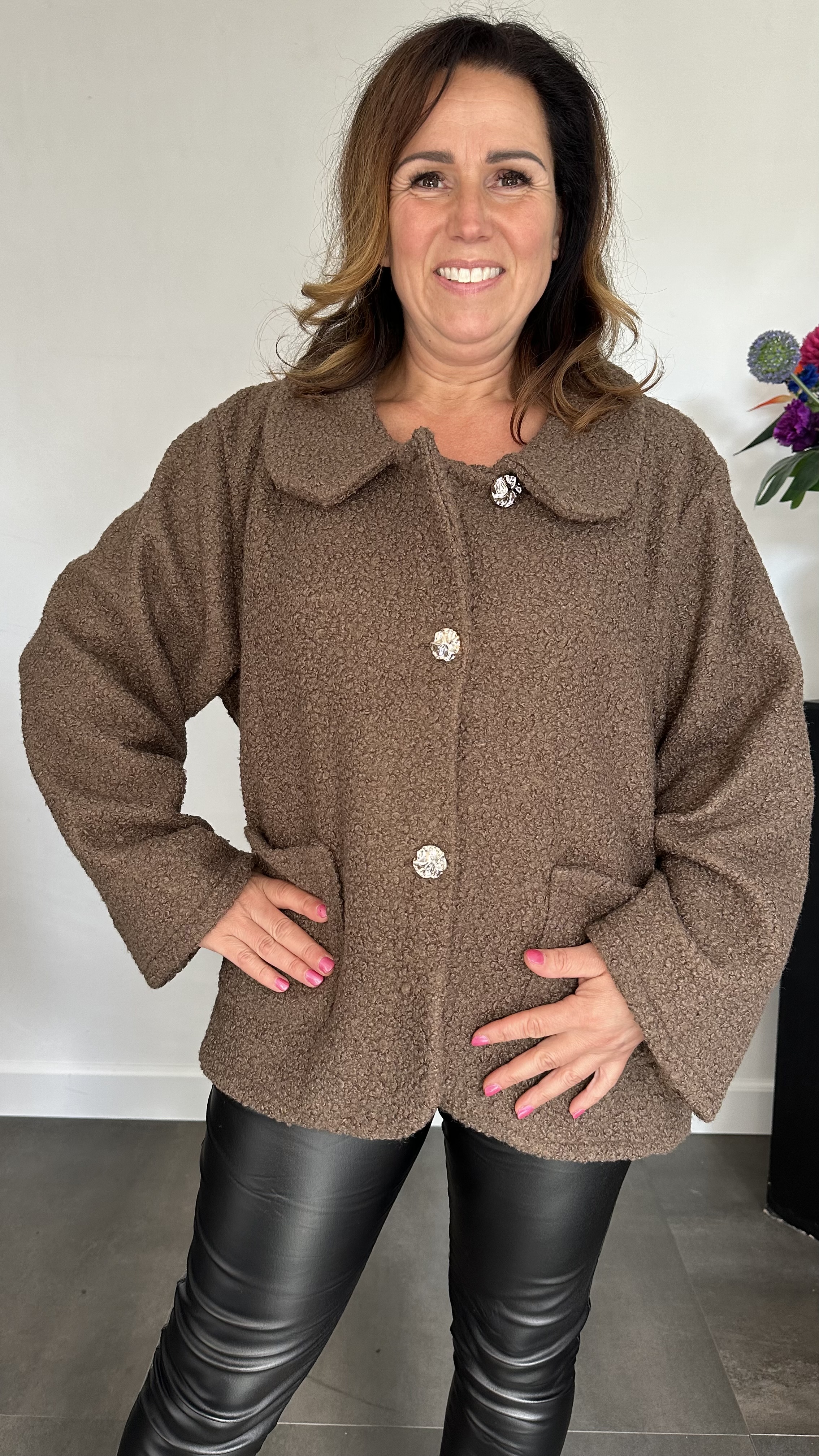Boucle jasje taupe