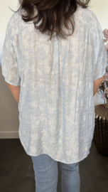 Blouse Silvi flowers IJsblauw